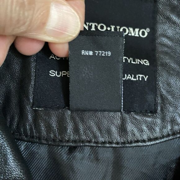 Pronto Uomo Leather Jacket Men 2XL Black Button Up Mid Length Soft Lambskin - Picture 10 of 12